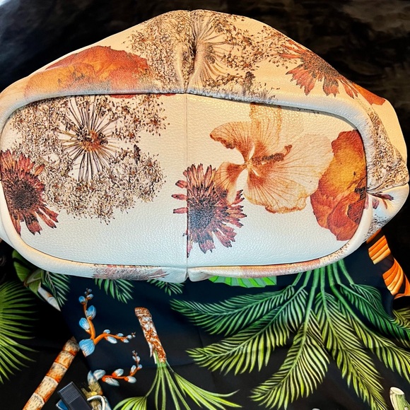 Miss Albright Anthropologie Floral Boho Whimsical Leather Hobo Shoulder Bag - Picture 7 of 14